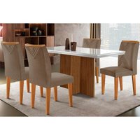 Mesa Sala Jantar Berlim + 4 Cad Amsterdã Capuccino Rufato