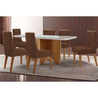 Mesa Sala Jantar Nevada + 6 Cad Dafne Natural/Capucci Rufato