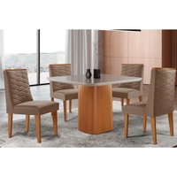 Mesa Sala Jantar Maldivas + 4 Cad Dafne Naturale Rufato