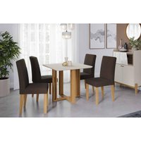 Mesa Sala Jantar Flora + 4 Cad Maia Cinamomo Cimol