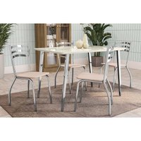 Mesa Sala Jantar Iguaçu + 4 Cad Portugal Cromado Kappesberg