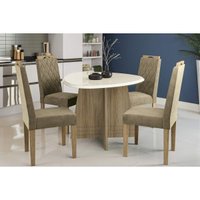 Mesa Sala Jantar Lótus + 4 Cad 153 Nogueira Kappesberg