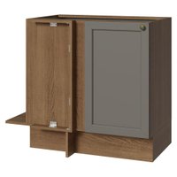 Balcão de Canto 1 Porta (Sem Tampo) Rustic/Cinza Vik Madesa