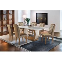 Mesa Sala Jantar Jade + 6 Cad Melissa Capuccino Rufato
