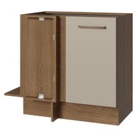 Balcão de Canto 1 Porta (Sem Tampo) Rustic/Crema Agata Madesa