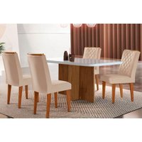 Mesa Sala Jantar Berlim + 4 Cad Jade Capuccino Rufato