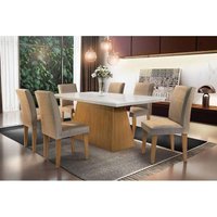 Mesa Sala Jantar Luna + 6 Cad Grécia Capuccino Rufato