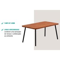 Mesa Sala Jantar Stellar + 6 Cad Lux Preto Carraro