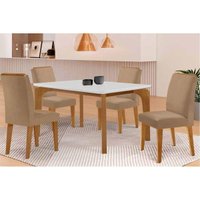 Mesa Sala Jantar Londrina + 4 Cad Dakota Naturale Rufato