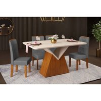 Mesa Sala Jantar Argo + 4 Cad Zoe Freijo DJ Móveis