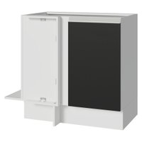 Balcão de Canto 1 Porta (Sem Tampo) Branco/Preto Glamy Madesa
