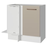 Balcão de Canto 1 Porta (Sem Tampo) Branco/Crema Agata Madesa