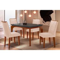 Mesa Sala Jantar Londrina + 4 Cad Londrina Imbu/Creme Rufato