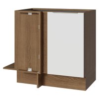 Balcão de Canto 1 Porta (Sem Tampo) Rustic/Branco Stella Madesa