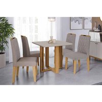 Mesa Sala Jantar Flora + 4 Cad Paola Cinamomo Cimol