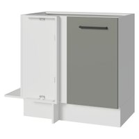 Balcão de Canto 1 Porta (Sem Tampo) Branco/Cinza Agata Madesa
