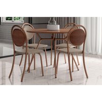 Mesa Sala Jantar 1588 + 4 Cad 1738 Rose/Carame Carraro
