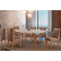 Mesa Sala Jantar Havana + 6 Cad Dafne Natural/Capucci Rufato