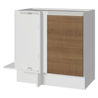 Balcão de Canto 1 Porta (Sem Tampo) Branco/Rustic Glamy Madesa