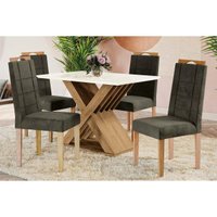 Mesa Sala Jantar Graviola + 4 Cad 150 Nogueira Kappesberg