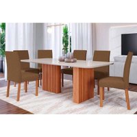 Mesa Sala Jantar Ester + 6 Cad Maia Cinamomo Cimol