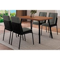 Mesa Sala Jantar Stellar + 4 Cad Hug Rose/Grafite Carraro