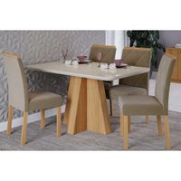 Mesa Sala Jantar Maitê + 4 Cad Fernanda Nature/Capucci Cimol