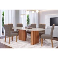 Mesa Sala Jantar Ester + 6 Cad Paola Cinamomo Cimol