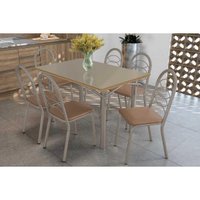 Mesa Sala Jantar Elba + 6 Cad Holanda Niquel/Cap Kappesberg