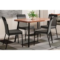 Mesa Sala Jantar Stellar + 4 Cad Duo Nogal/Grafite Carraro