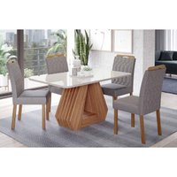 Mesa Sala Jantar Ágata + 4 Cad Paola Cinamomo Cimol
