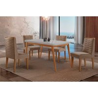 Mesa Sala Jantar Havana + 4 Cad Dafne Natural/Capucci Rufato
