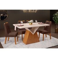 Mesa Sala Jantar Argo + 4 Cad Stela Freijo DJ Móveis