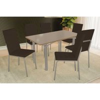 Mesa Sala Jantar Elba + 6 Cad Amsterdã Niquel/Mar Kappesberg
