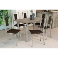 Mesa Sala Jantar Elba + 6 Cad Florença Niquel/Mar Kappesberg