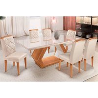 Mesa Sala Jantar Alvorada + 6 Cad Melissa Capuccino Rufato