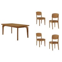 Mesa Sala Jantar Londrina + 4 Cad Havana Naturale Rufato