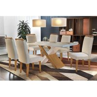 Mesa Sala Jantar Imperatriz + 6 Cad Athenas Capuccino Rufato