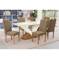 Mesa Sala Jantar Amora + 6 Cad 149 Freijó/Euca Kappesberg