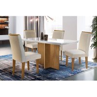 Mesa Sala Jantar Berlim + 4 Cad Lunara Capuccino Rufato