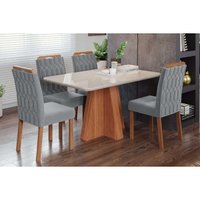 Mesa Sala Jantar Maitê + 4 Cad Paola Cinamomo Cimol