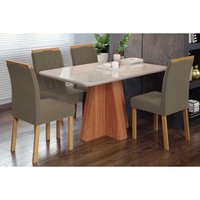 Mesa Sala Jantar Maitê + 4 Cad Juliana Cinamomo Cimol