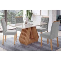 Mesa Sala Jantar Ágata + 4 Cad Fernanda Cinamomo Cimol