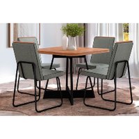 Mesa Sala Jantar Átria + 4 Cad Lira Preto Carraro