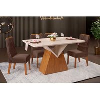 Mesa Sala Jantar Argo + 4 Cad Jade Freijo DJ Móveis