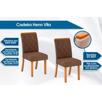 Mesa Sala Jantar Lins + 4 Cad Vita Nature/Bege Henn