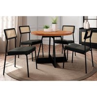 Mesa Sala Jantar Átria + 4 Cad Lux Nogal/Grafite Carraro