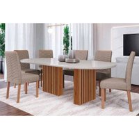 Mesa Sala Jantar Ester + 6 Cad Clarice Cinamomo Cimol