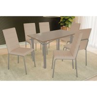 Mesa Sala Jantar Elba + 6 Cad Amsterdã Niquel Kappesberg