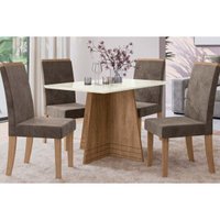 Mesa Sala Jantar Lótus + 4 Cad 142 Nogueira Kappesberg
